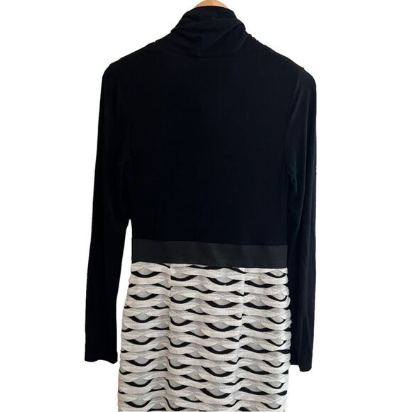 Kay Unger Neck tie Midi Black & White pencil Dress Size 8 women (one-piece) - Picture 12 of 16